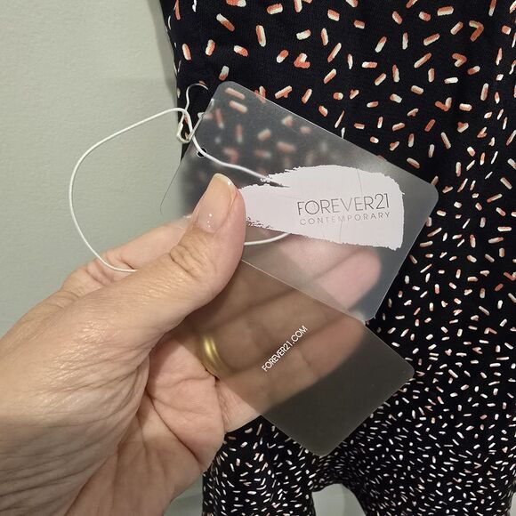 New w Tag Forever 21 Deep V Dress Small Navy Blue Coral Pink Sleeveless Zip Sexy - Picture 4 of 9